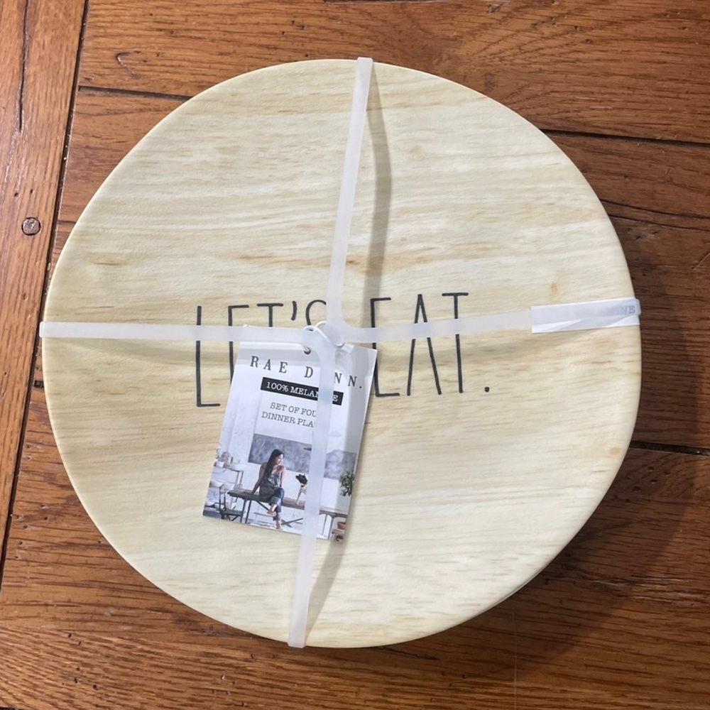 Rae Dunn melamine picnic plates and platter LETS EAT NWT - Picture 3 of 7